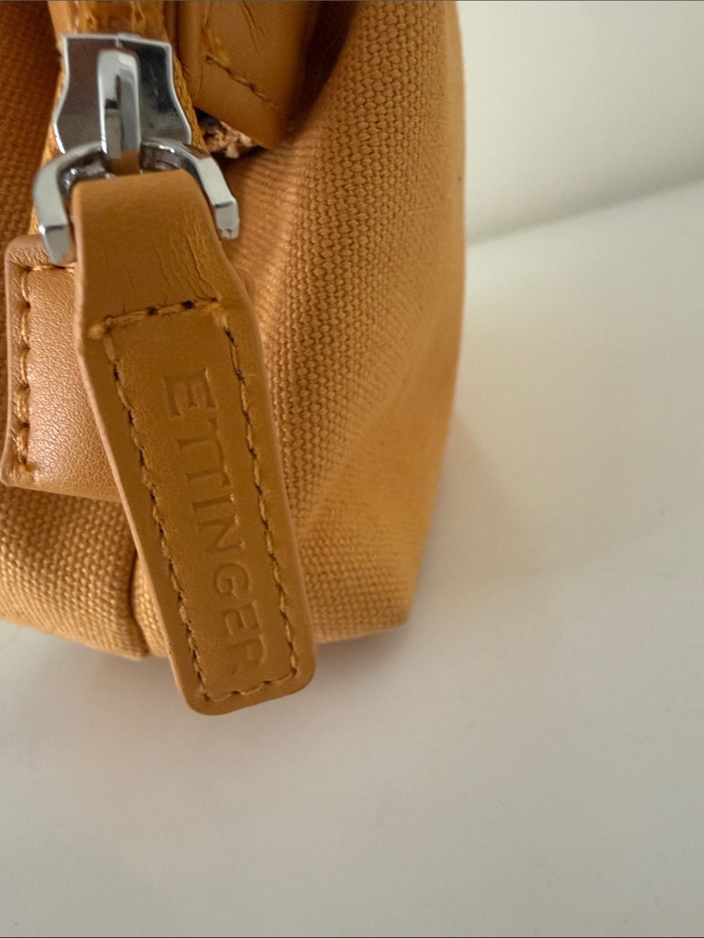 Ettinger London Mustard Yellow Canvas Cosmetic Pouch - Picture 3 of 7